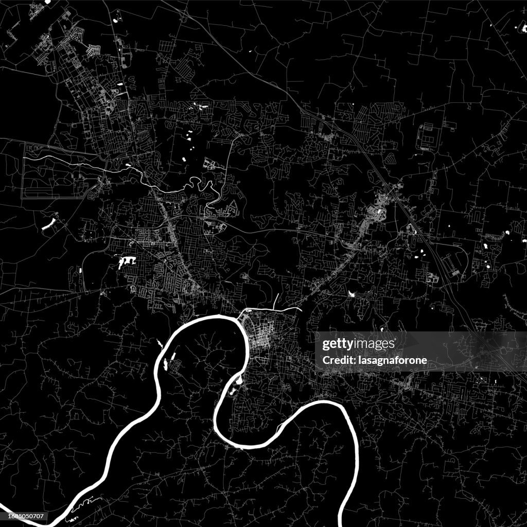 Clarksville, Tennessee, USA Vector Map