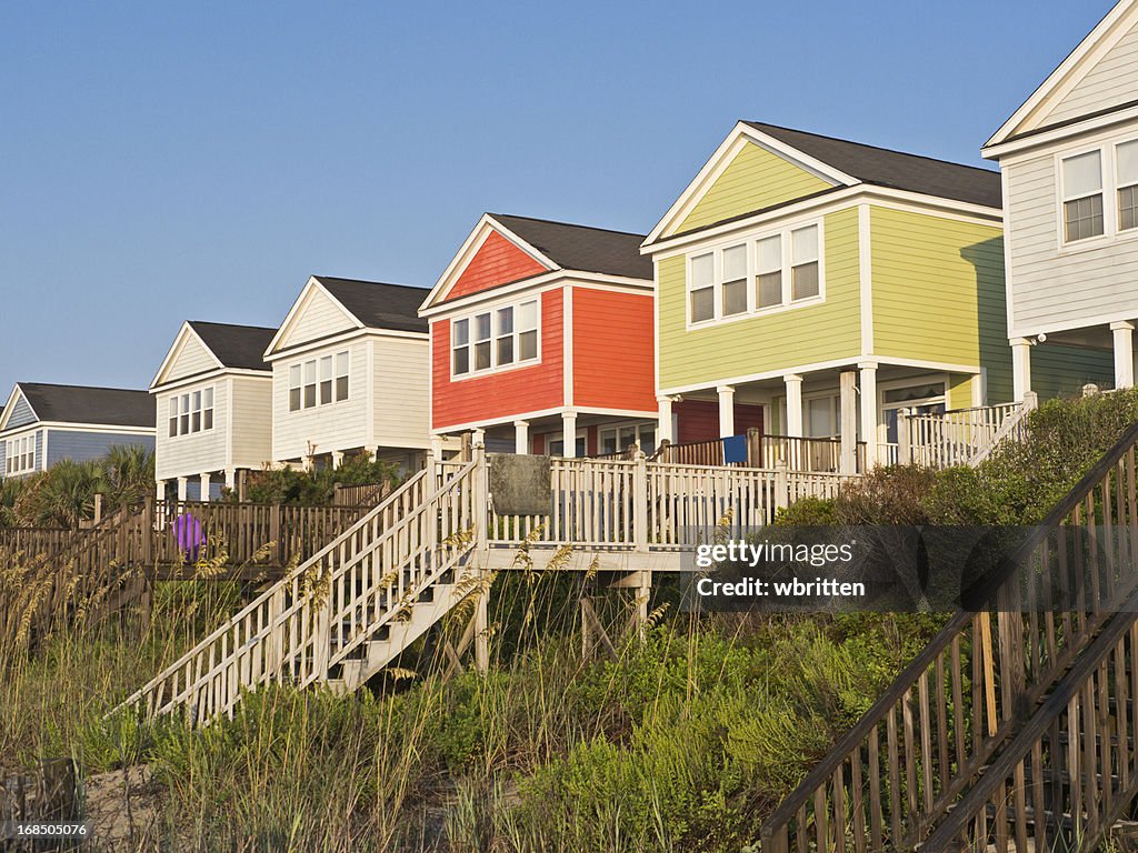 Beachfront vacation cottages in summer