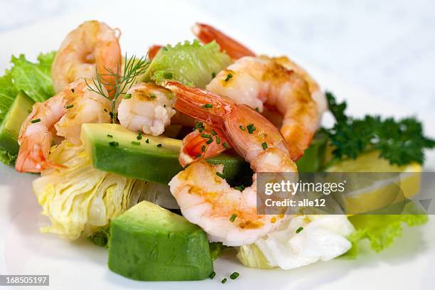 shrimp salad - seafood salad stock pictures, royalty-free photos & images