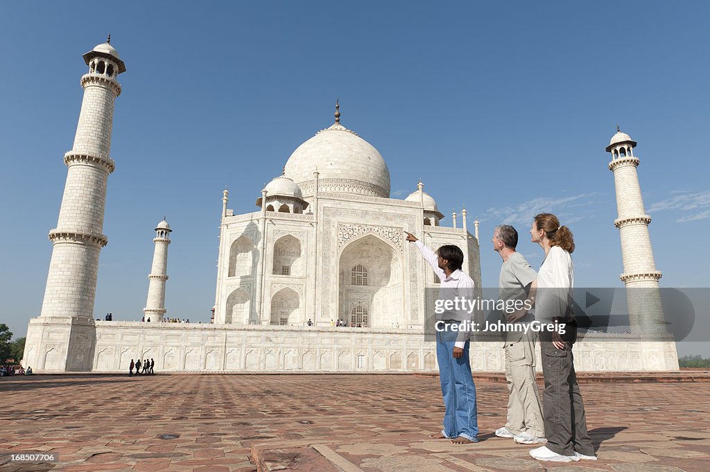 Taj Mahal - Tourists with Guide