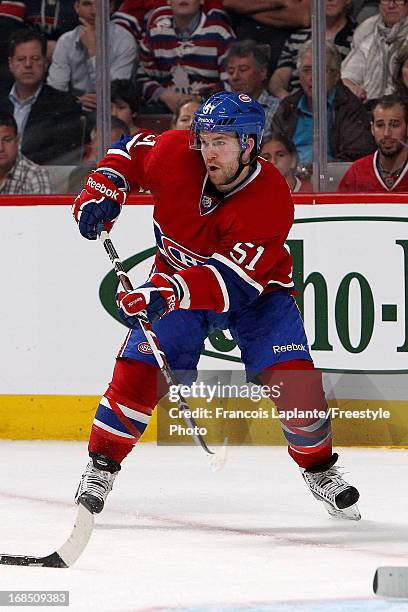 David Desharnais of the Montreal Canadiens skates against the Ottawa Senators in Game Five of the Eastern Conference Quarterfinals during the 2013...