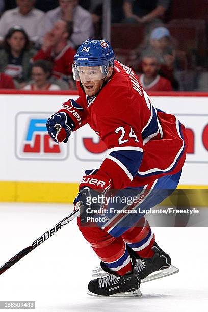 Jeff Halpern of the Montreal Canadiens skates against the Ottawa Senators in Game Five of the Eastern Conference Quarterfinals during the 2013 NHL...