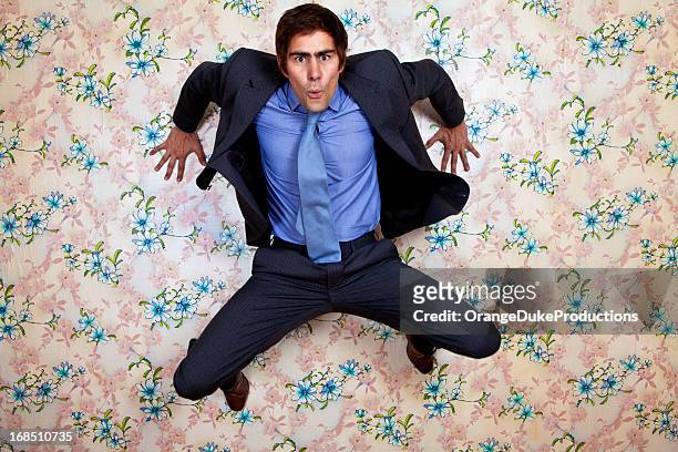 business fly - super excited suit stock pictures, royalty-free photos & images