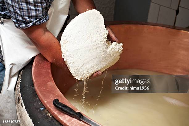 in the cheese factory - asiago italy stock pictures, royalty-free photos & images