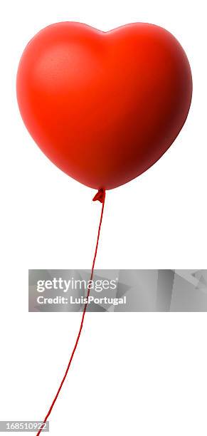 heart shape red  balloon - balloon knot stock pictures, royalty-free photos & images