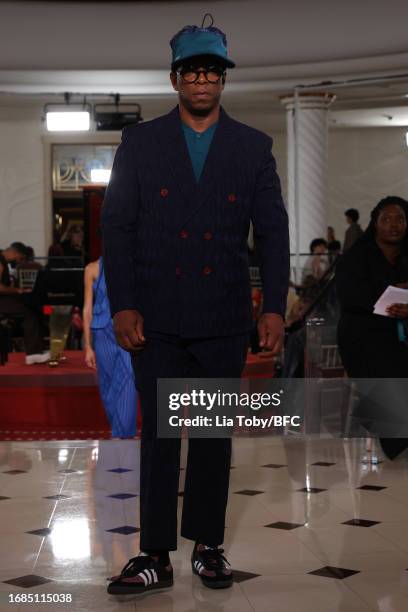 Ian Wright walks the runway at the Labrum London show during London Fashion Week September 2023 at the Four Seasons Hotel London at Ten Trinity...