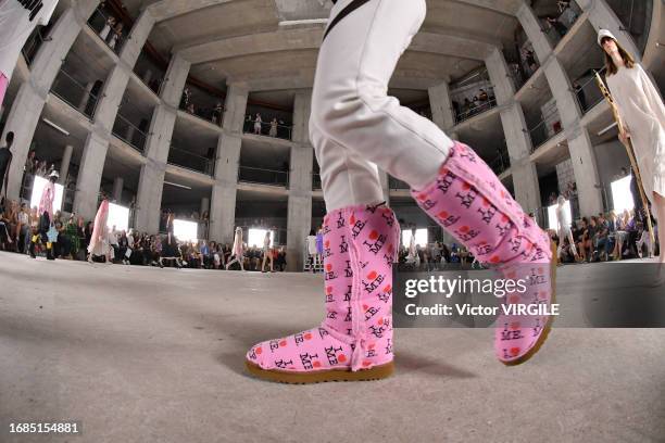 Model walks the runway during the Ashley Williams Ready to Wear Spring/Summer 2024 fashion show as part of the London Fashion Week on September 16,...