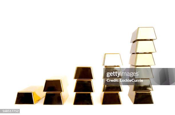 gold ingots - gold bars stock pictures, royalty-free photos & images