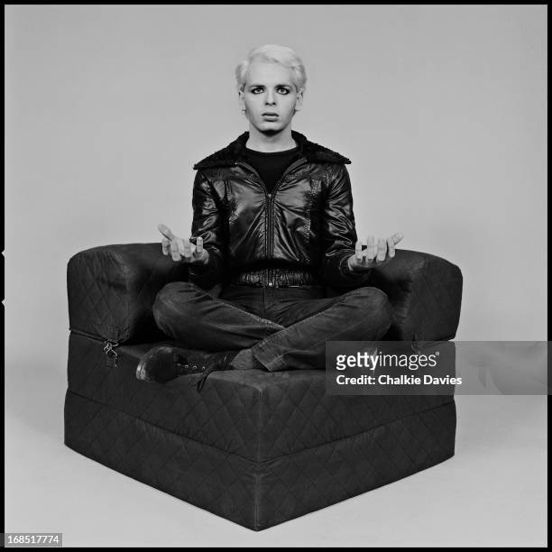 English singer and musician Gary Numan photographed in a meditative pose, London, 1979.