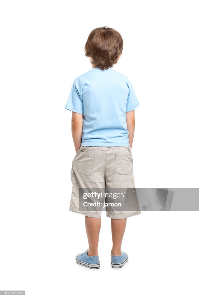 Back of 8 years old boy