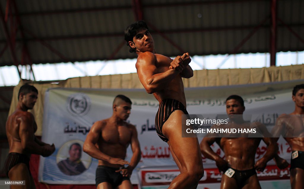 Gaza Bodybuilder A Palestinian takes part in a Gaza bodybuilding championship, on May ...