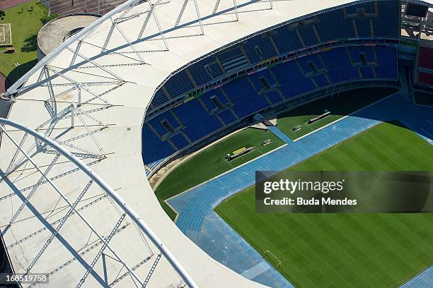 Aerial view of the Joao Havelange Stadium, locally known as Engenhao, on May 10, 2013 in Rio de Janeiro, Brazil. Engenhao will host Track and Field...