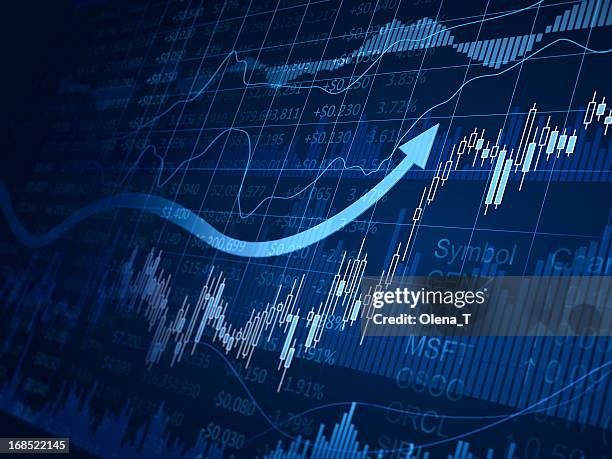 finanzielle diagramm - börsenhausse stock-fotos und bilder