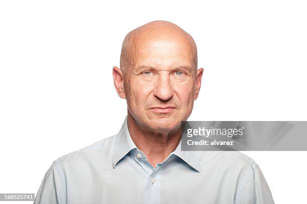 portrait of a man - completely bald bildbanksfoton och bilder