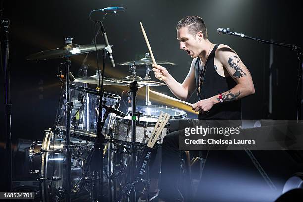 Drummer Sean Friday of Dead Sara performs at El Rey Theatre on May 9, 2013 in Los Angeles, California.