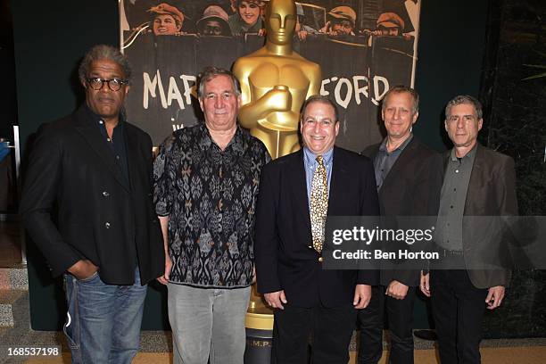 Film critic Elvis Mitchell, cinematographer Robert Fiore, Dennis Doros, producer Rob Epstein and filmmaker Jeffrey Friedman attends the Academy of...