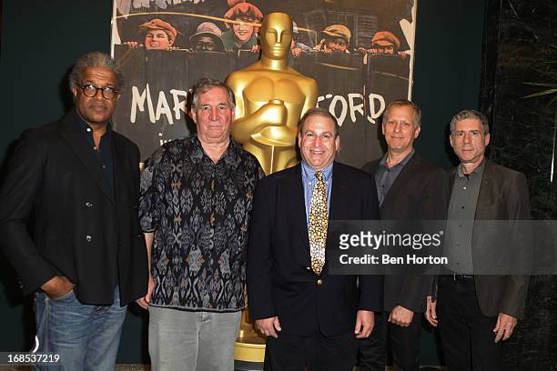 Film critic Elvis Mitchell, cinematographer Robert Fiore, Dennis Doros, producer Rob Epstein and filmmaker Jeffrey Friedman attends the Academy of...