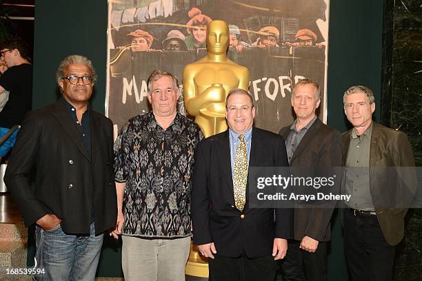 Elvis Mitchell, Robert Fiore, Dennis Doros, Rob Epstein and Jeffrey Friedman attend the AMPAS Hosts "Portrait of Jason" Screening at Linwood Dunn...