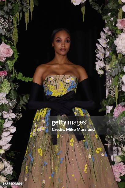 Jourdan Dunn walks the runway at the Richard Quinn show during London Fashion Week September 2023 at the Andaz Hotel on September 16, 2023 in London,...