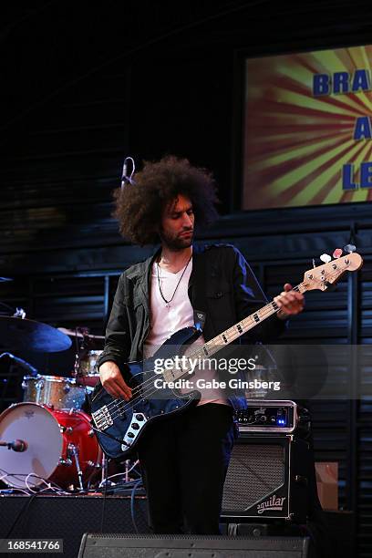 Guitarist Joe Ayoub of the band Brandon & Leah performs at the fourth annual Las Vegas Ultimate Elvis Tribute Artist Contest at the Fremont Street...