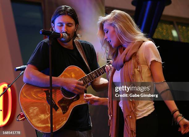 Musician Brandon Jenner and singer Leah Jenner of the band Brandon & Leah perform at the fourth annual Las Vegas Ultimate Elvis Tribute Artist...