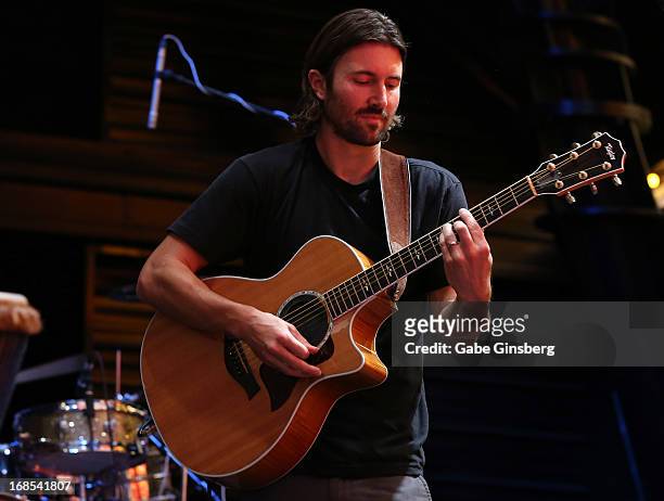Musician Brandon Jenner of the band Brandon & Leah performs at the fourth annual Las Vegas Ultimate Elvis Tribute Artist Contest at the Fremont...
