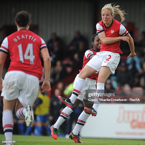 Gemma Davison of Arsenal Ladies celebrates her equalising goal during the The FA Womens Super League match between Arsenal Ladies and Birmingham City...