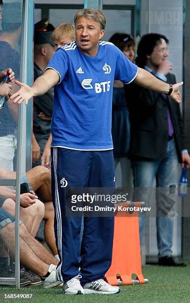 Head coach Dan Petrescu of FC Dynamo Moscow reacts during the Russian Premier League match between FC Dynamo Moscow and FC Krasnodar at the Arena...