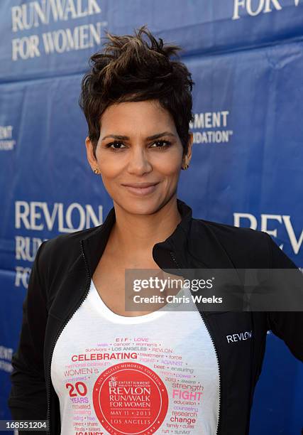 Revlon brand ambassador Halle Berry attends the 20th Annual EIF Revlon Run/Walk For Women at Los Angeles Memorial Coliseum on May 11, 2013 in Los...