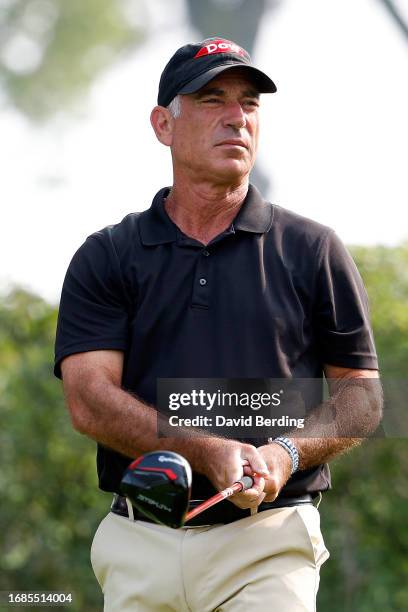 Corey Pavin of the United States plays his tee shot on the third hole during the second round of the Sanford International at Minnehaha Country Club...