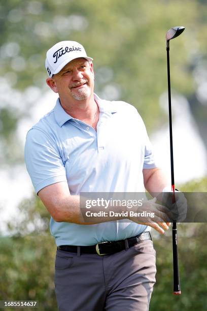 Tom Gillis of the United States plays his tee shot on the third hole during the second round of the Sanford International at Minnehaha Country Club...