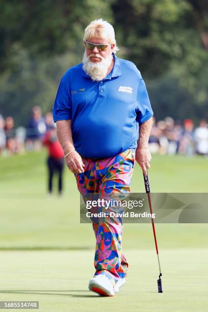 John Daly of the United States walks along the 16th hole during the second round of the Sanford International at Minnehaha Country Club on September...