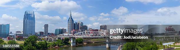 cityscape: nashville tennessee skyline panorama - nashville cityscape stock pictures, royalty-free photos & images