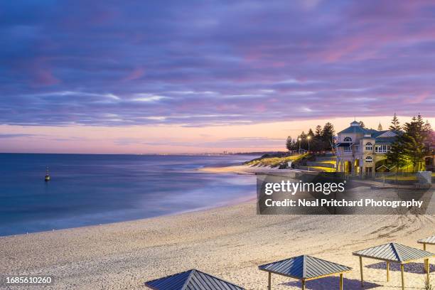 cottesloe beach sunrise - perth wa stock pictures, royalty-free photos & images