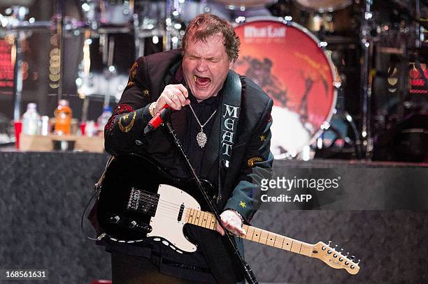 Singer Marvin Lee Aday, aka Meat Loaf, performs on stage in Zwolle, on May 11, 2013. The concert is part of his final tour 'Last At Bat Farewell...