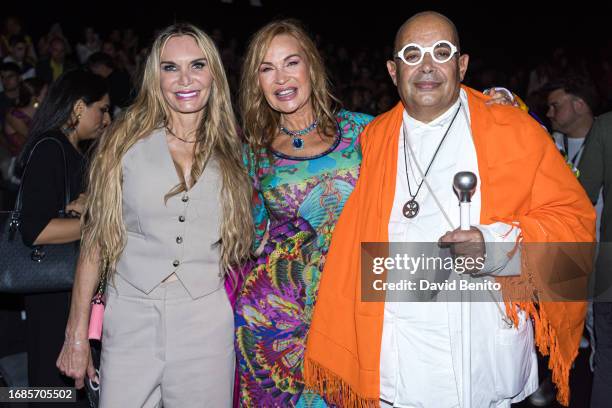 Yola Berrocal and guests attend the front row at the Lola Casademunt By Maite fashion show during the Mercedes Benz Fashion Week Madrid at Ifema on...