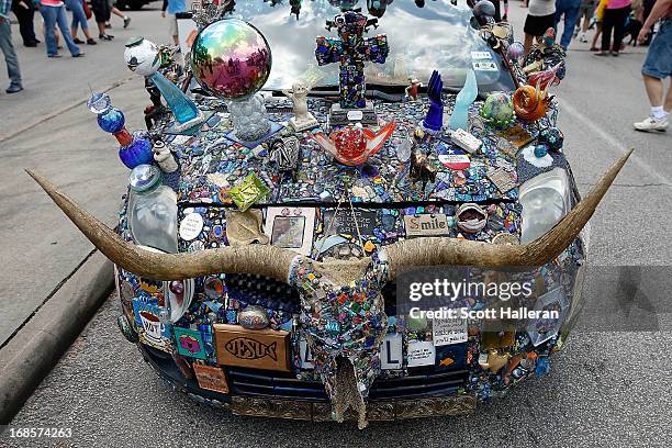 An art car is seen on Allen Parkway during the 26th Annual Houston Art Car Parade on May 11, 2013 in Houston, Texas.