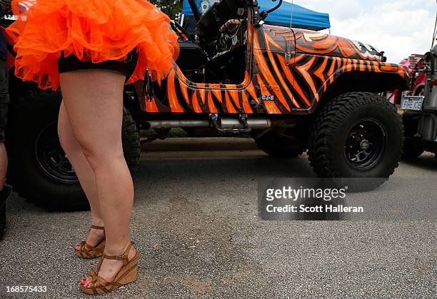 Paradegoer is seen on Allen Parkway during the 26th Annual Houston Art Car Parade on May 11, 2013 in Houston, Texas.