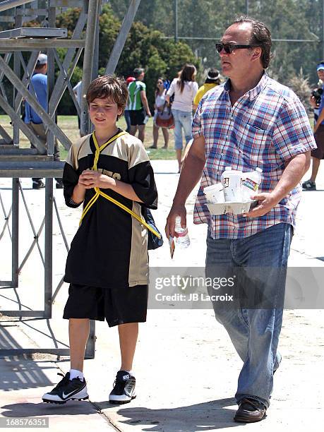 Jim Belushi and Jared Belushi are seen on May 11, 2013 in Los Angeles, California.