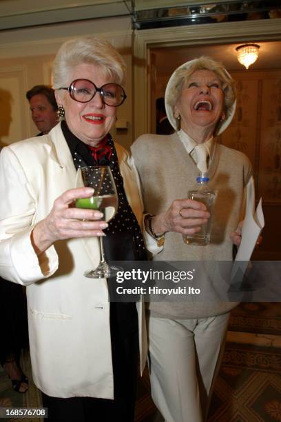 "Tribute to Bobby Short," a cocktail party at the Carlyle Hotel on Tuesday night, May 3, 2005.This image:From left, Marti Stevens and Elaine Stritch.