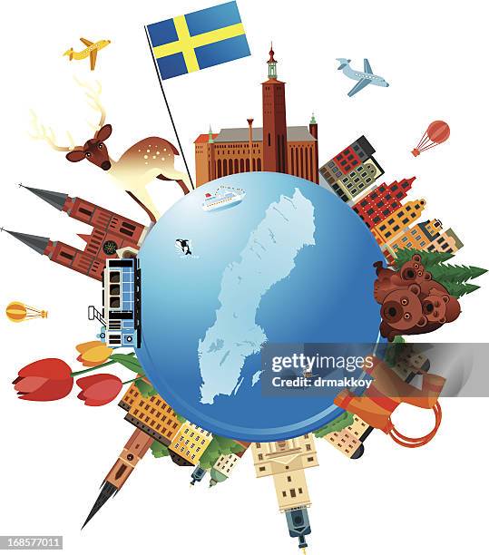 stockillustraties, clipart, cartoons en iconen met sweden travel - swedish culture