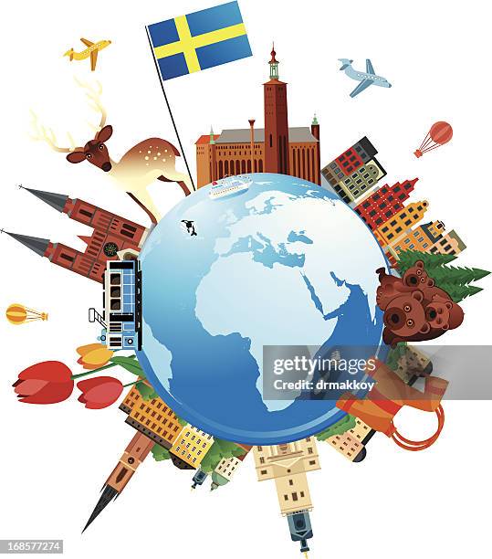 sweden travel - västra götaland county stock illustrations