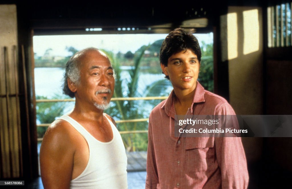 Pat Morita And Ralph Macchio In 'The Karate Kid'