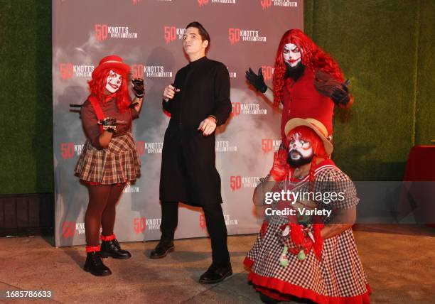 David Dastmalchian at the Knott's Scary Farm - 50th Anniversary at Knott's Berry Farm on September 23, 2023 in Anaheim, California.