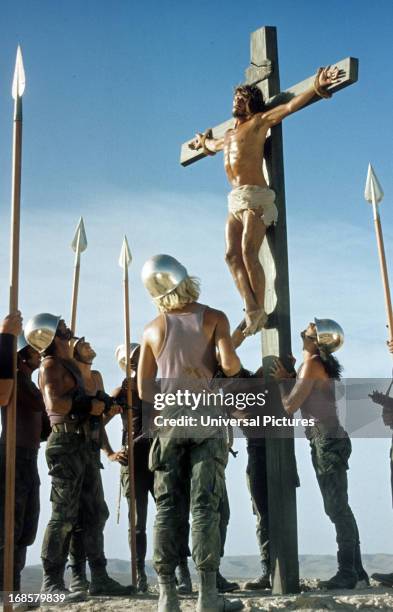 Ted Neeley is crucified in a scene from the film 'Jesus Christ Superstar', 1973.