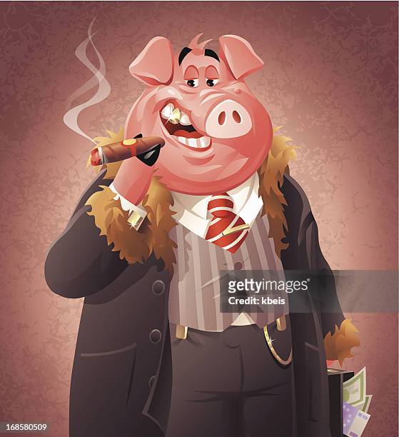pig business - capitalism stock illustrations