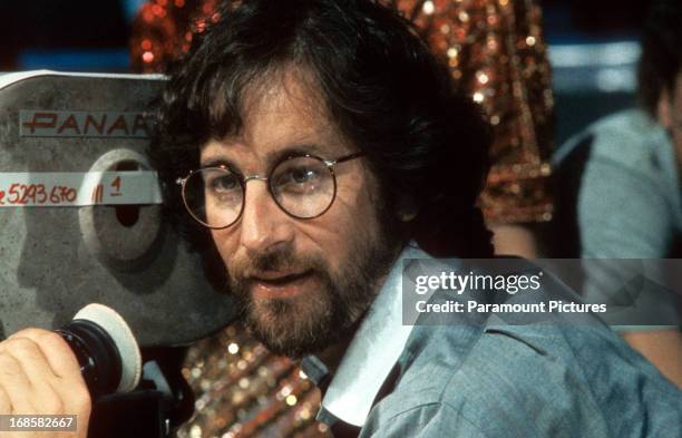 Steven Spielberg on set of the film 'Indiana Jones And The Temple Of Doom', 1984.