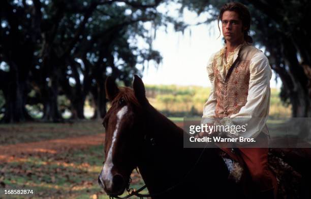 Brad Pitt on horseback in a scene from the film 'Interview With The Vampire: The Vampire Chronicles', 1994.