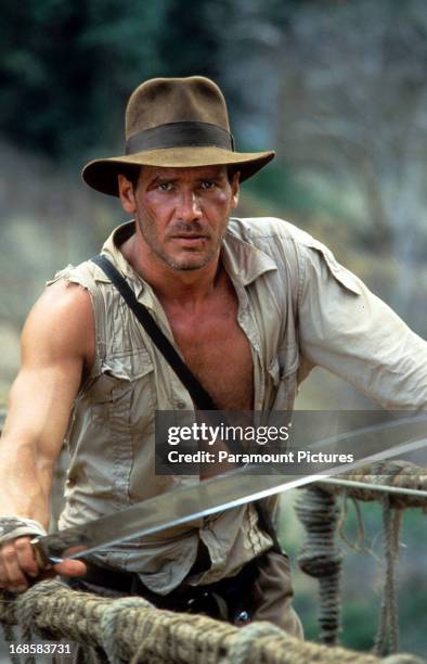 Harrison Ford in a scene from the film 'Indiana Jones And The Temple Of Doom', 1984.