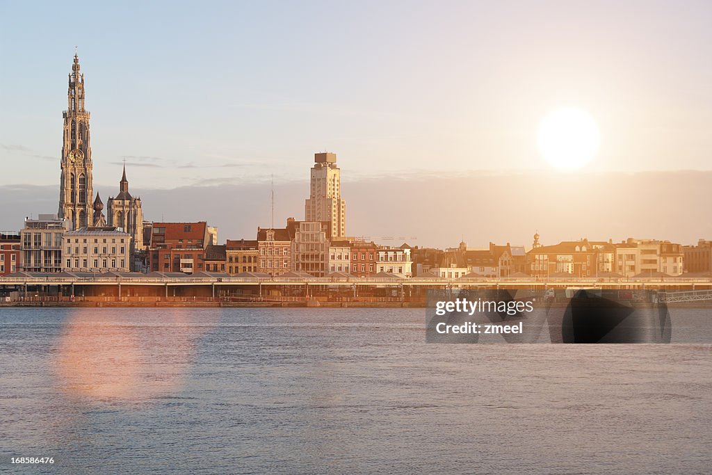 Skyline of Antwerp - Sunset